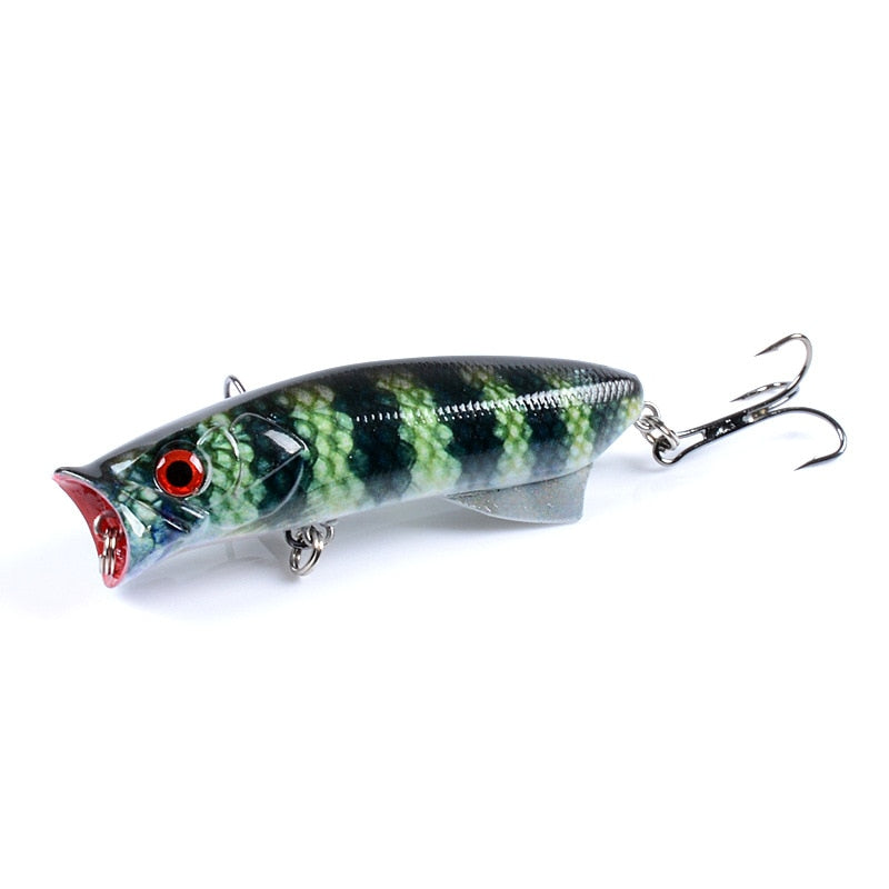 1pc Floathing Lure Topwater 3D Printed Popper Fishing Lure 7.8cm 11.5g Hard Bait Plastic Fishing Tackle Crankbait 7 Colors - Executive-Skincare