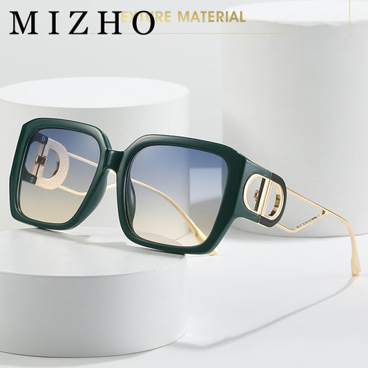 MIZHO Oversized Sunglasses Women Big Frame Luxury Brand The Letter D Sunglasses Female Fashion Shades UV400 Vintage Glasses Red - Executive-Skincare