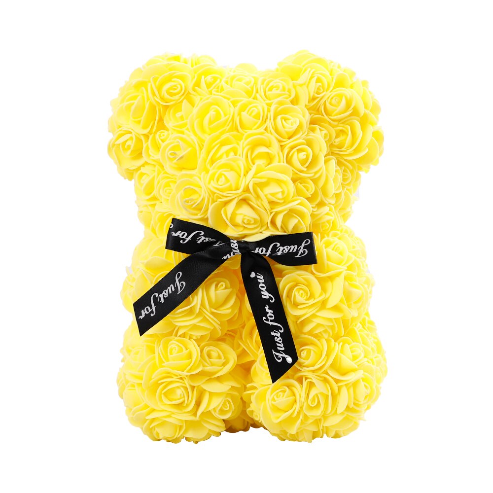 25cm Teddy Rose Bear Girlfriend Valentines Day Gift Artificial Flowers Rose Bear Anniversary Wedding Mother&#39;s Day Gifts Home Dec - Executive-Skincare