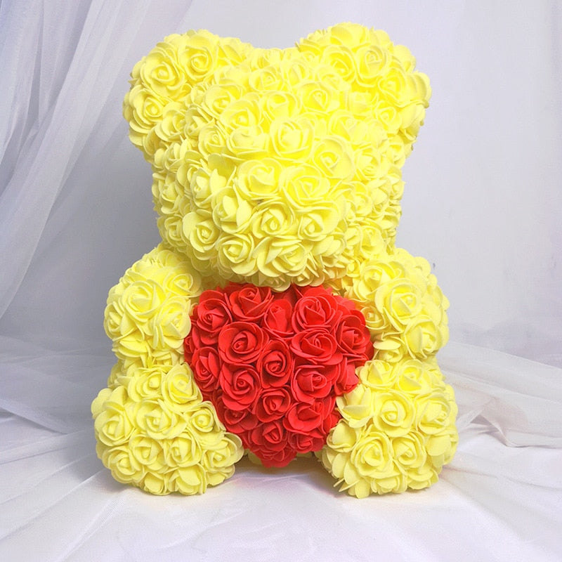 25/40cm Rose Bear Artificial Flowers Girlfriend Anniversary Christmas Valentine&#39;s Day Gift Birthday Present For Wedding Party - Executive-Skincare