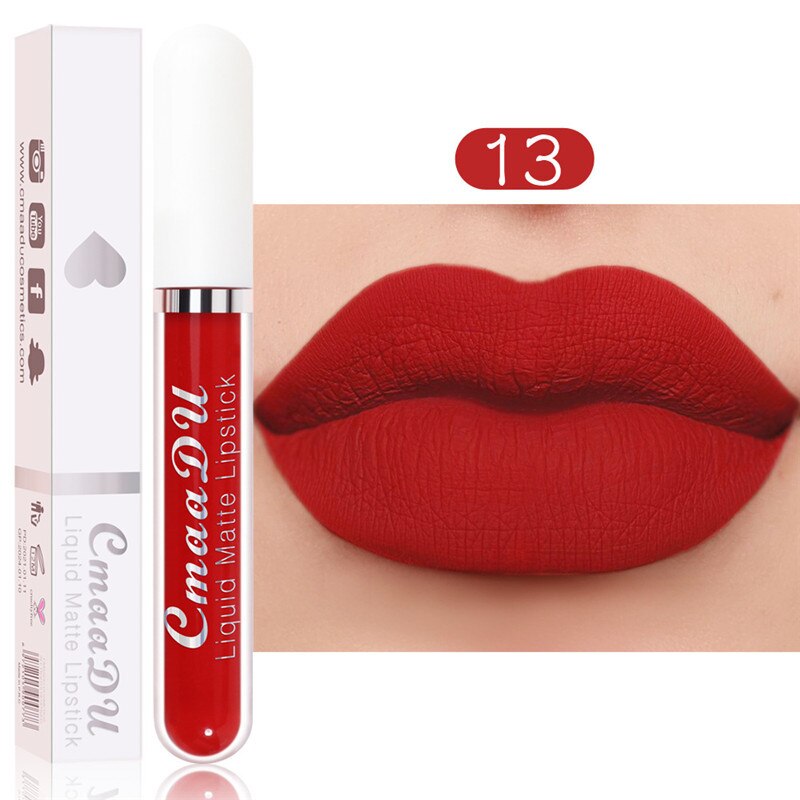 6 Colors/Set Fashion Matte Lip Gloss Sets Natural Moisturize Waterproof Lasting Velvet Sexy Red Liquid Lipstick Beauty Cosmetic - Executive-Skincare