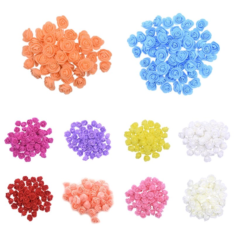 50PCS Artificial Foam Rose Bridal Bouquets Teddy Bear of Roses DIY Gifts Box Wedding Decorative For Wedding Table Valentines Day - Executive-Skincare