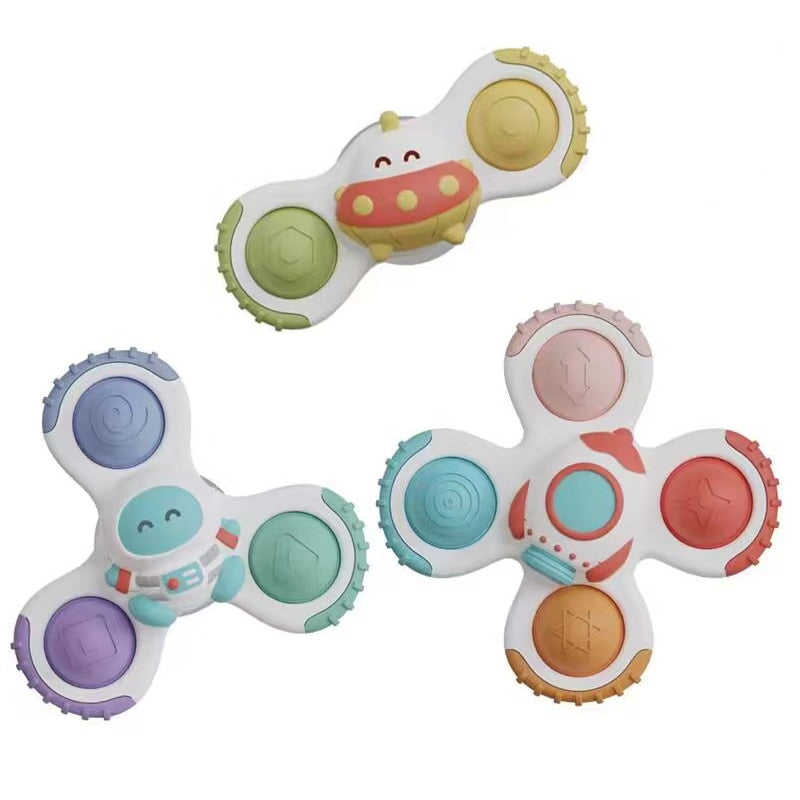 Suction Cups Spinning Top Toy For Baby Infant Insect Gyro Relief Stress Educational Toys Suction Rotating Rattle Sets Bath Toys - Executive-Skincare