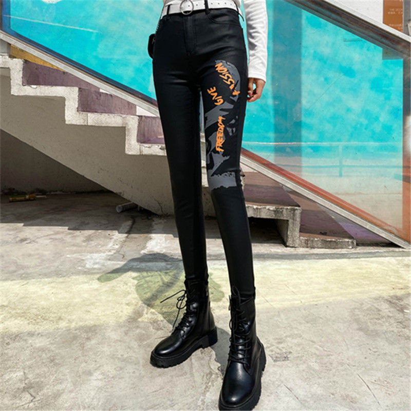 Women Pants Leather Pants Women&#39;s High Waist Feet Winter Black Casual Pants Pantalones De Mujer - Executive-Skincare