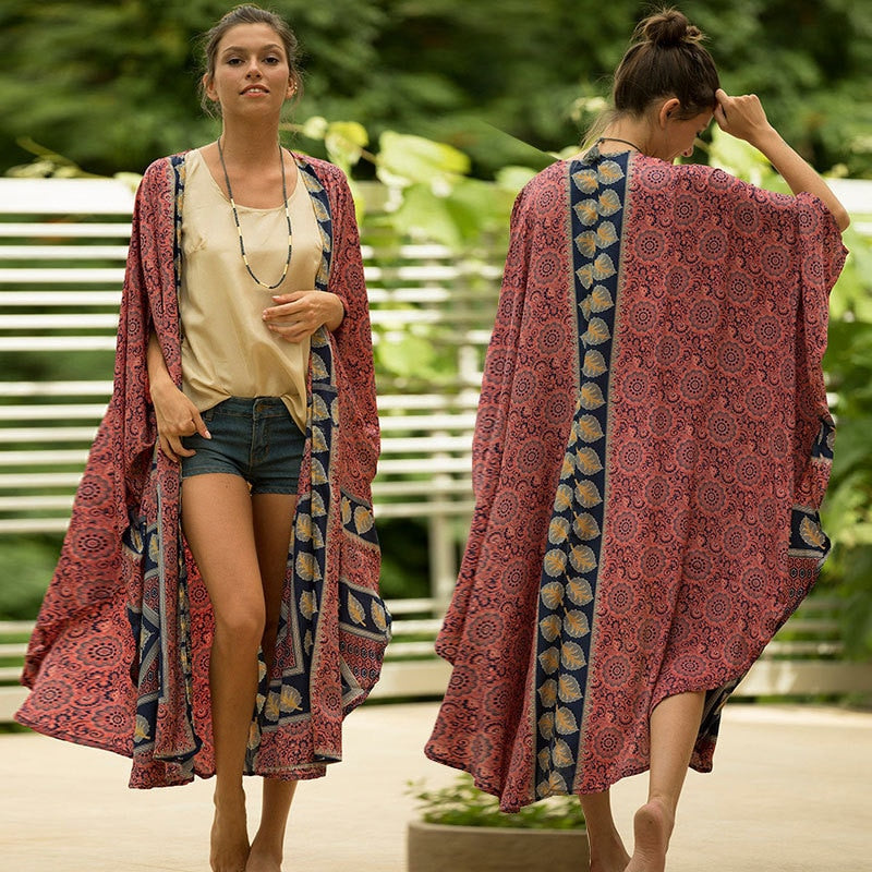 Beach Summer Maxi Dresses Outfits for Women Swimsuit Cover Up Boho Clothing Bohemian Clothes Vestidos De Verano Mujer 2022 - Executive-Skincare