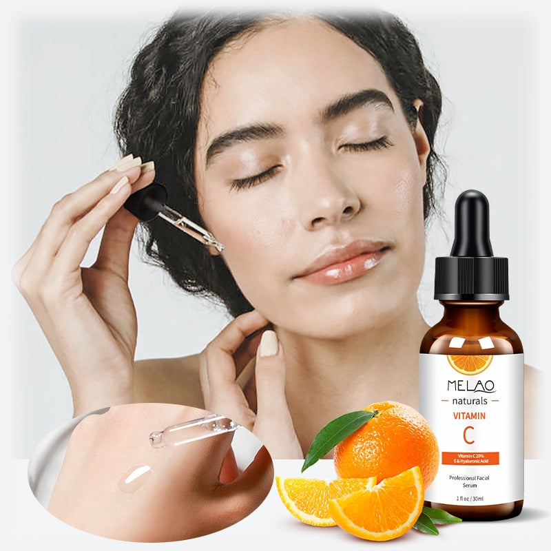 Melao Natural Vitamin C Serum Original For Face Dark Spot Whitening Brighten Moisturizing VC Essence Vit For Stretch Mark 30ml - Executive-Skincare