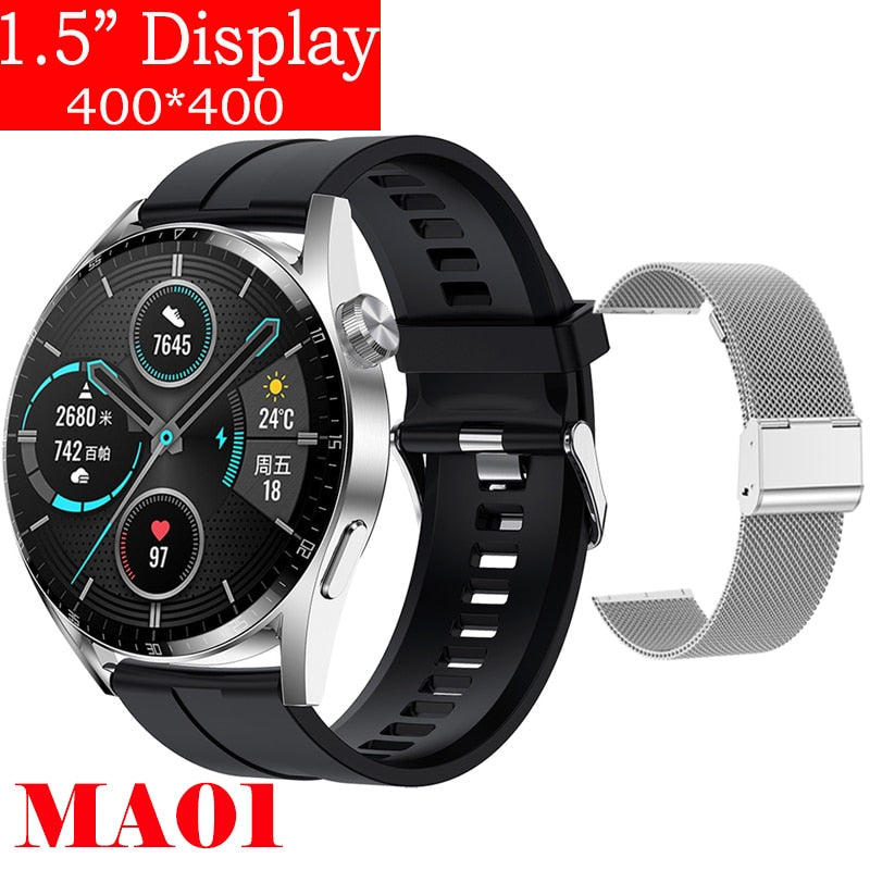 2022 Smart Watch Men Android GT3 1.5 inch Always Display Bluetooth Call IP68 Wateroproof Smartwatch for Men Huawei Xiaomi Iphone - Executive-Skincare