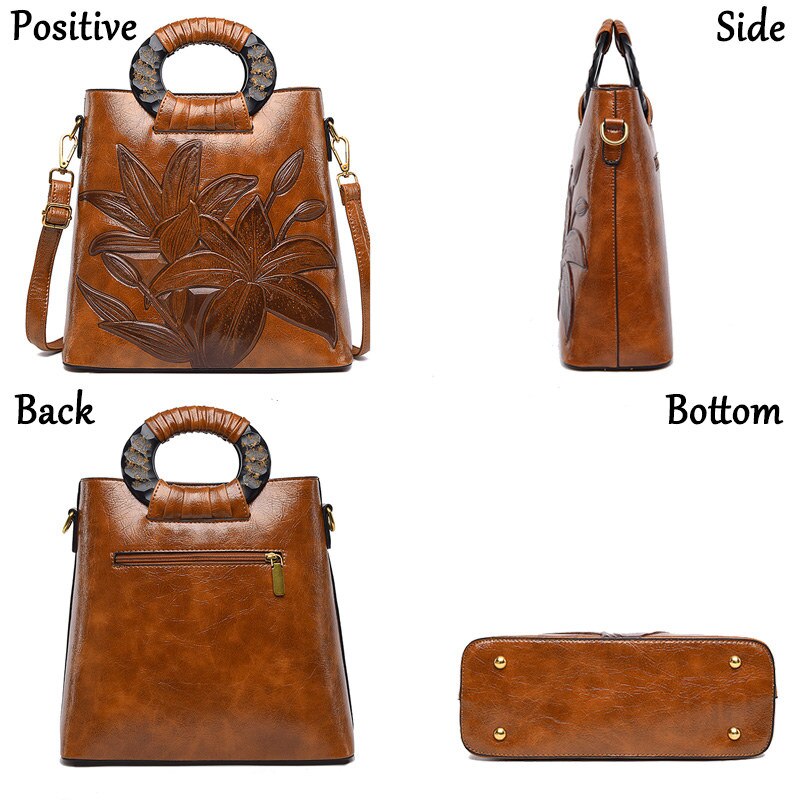 Floral Luxury Handbags High Quality Women Handbag Women Bags Designer Fashion Tote Bag Ladies PU Leather Crossbody Shoulder Bags - Executive-Skincare