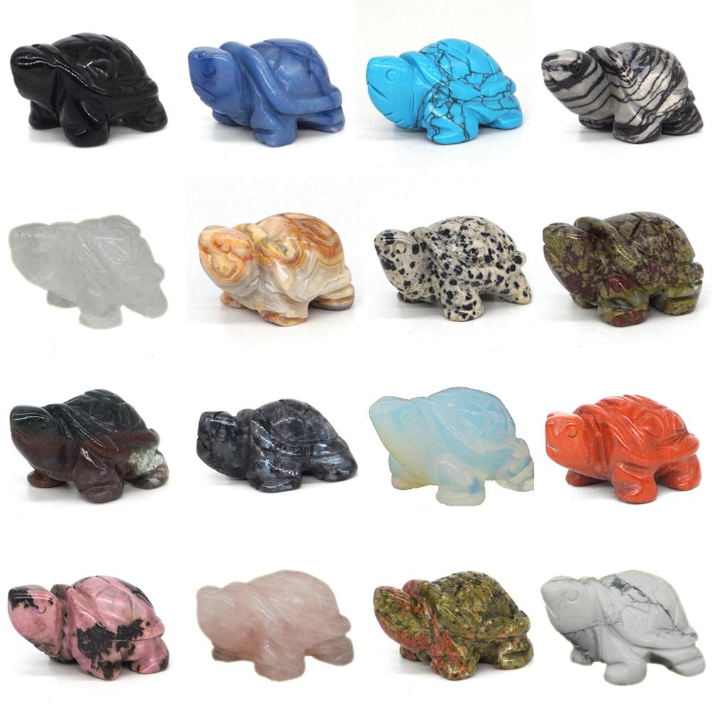 1.5&quot; Tortoise Statue Natural Gemstone Carving Healing Crystal Animals Figurines Reiki Stones Decoration Wholesale - Executive-Skincare