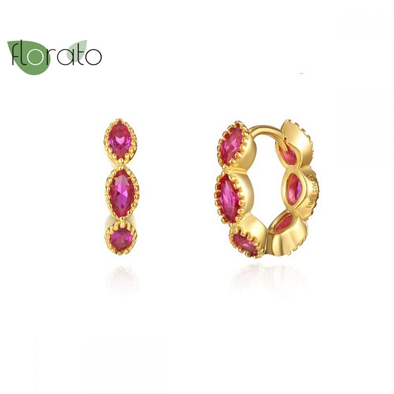 Vibrant Multicolour CZ Crystal Hoop Earrings in 925 Sterling Silver - Luxurious Gift for Her