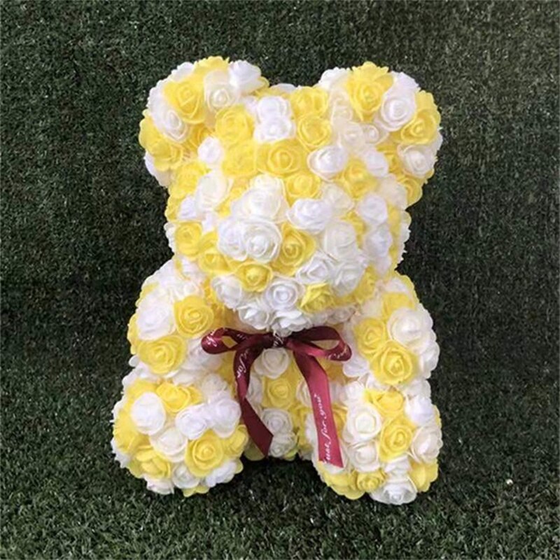 25cm Rose Bear Girlfriend Anniversary Christmas Valentine&#39;s Day Gift Birthday Present For Wedding PartyArtificial Flowers - Executive-Skincare