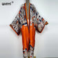 2022 WINYI Summer holiday Beach Wear Cover up sweet lady boho Cardigan stitch colorful sexy Holiday long Sleeve Kimono kaftan - Executive-Skincare