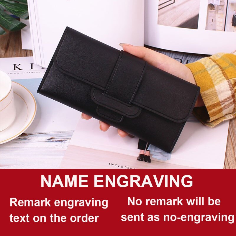 2022 Long Women Wallets Free Name Customized Lady’s New Fashion Quality PU Female Wallet Photo Holder Card Holder Women&#39;s Purse - Executive-Skincare