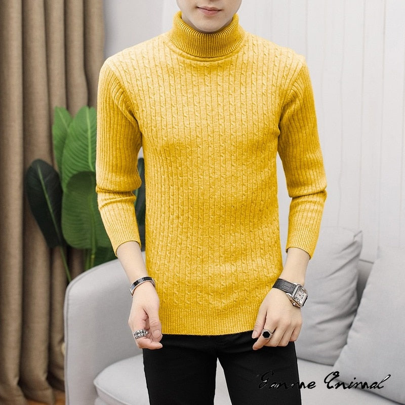 Winter Warm Turtleneck Sweater Autumn Men&#39;s Rollneck Warm Knitted Sweater protect the neck S-XXL - Executive-Skincare