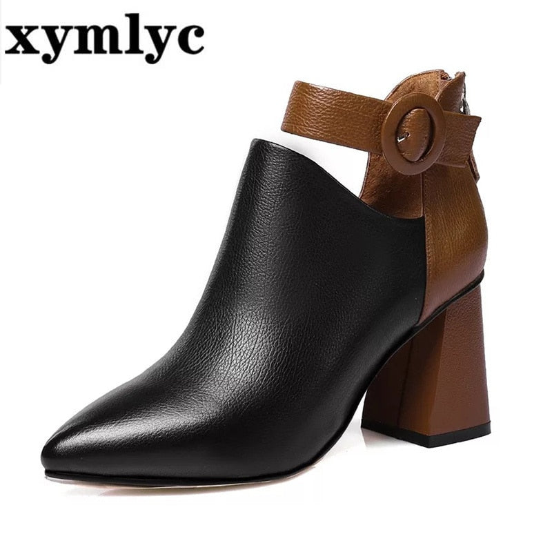 New Autumn Early Winter Shoes Women Boots Fashion Ladies High Heels Boots Pointed toe Woman Party Shoes Women Ankle Boots - Executive-Skincare