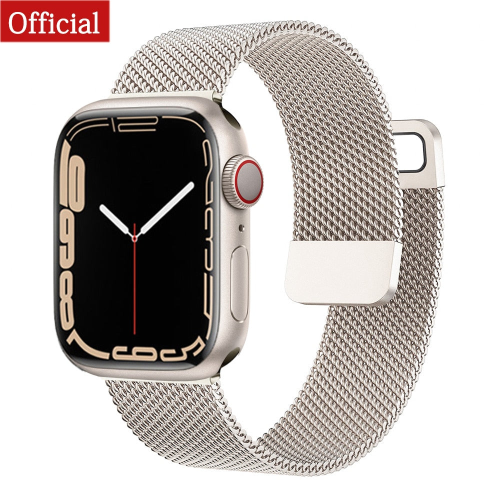 Strap For Apple watch ultra Band 7 49 45mm 40mm 38mm 42mm 41 44 mm Accessorie Magnetic Loop Metal for iWatch serie 7 4 5 6 se 3 - Executive-Skincare