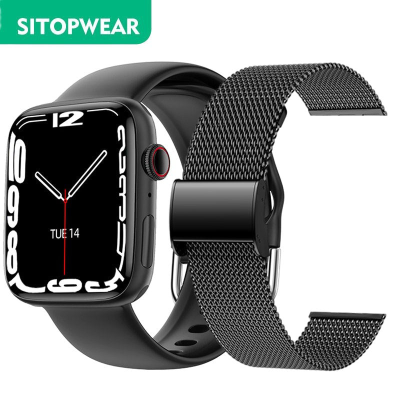 Men Women Smart Watch Bluetooth Calls Smartwatch Heart Rate Monitor Sport Fitness Bracelet Custom Watch Face Wireless Charging - Executive-Skincare