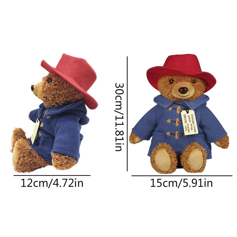 Paddingtons Bear Plush Stuffed Animal Toy Soft Doll Toy Throw Pillow Toddlers Hugger Teddy Bear Birthday Gifts Toys for Kids - Executive-Skincare