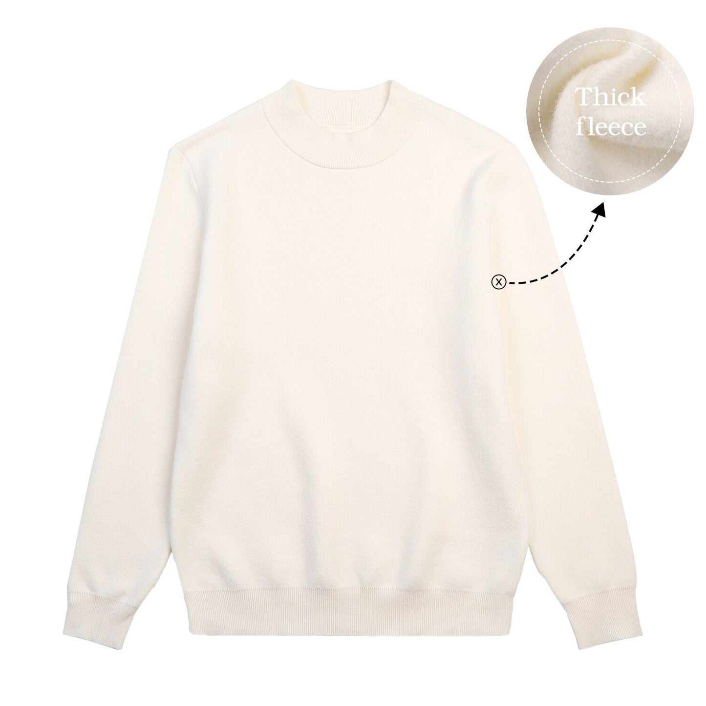 KUEGOU 2022 Autumn Winter New Solid color Men Sweater Mock-Neck Thick Fleece Fashion High Quality Warm Knitting Pullovers JR05 - Executive-Skincare