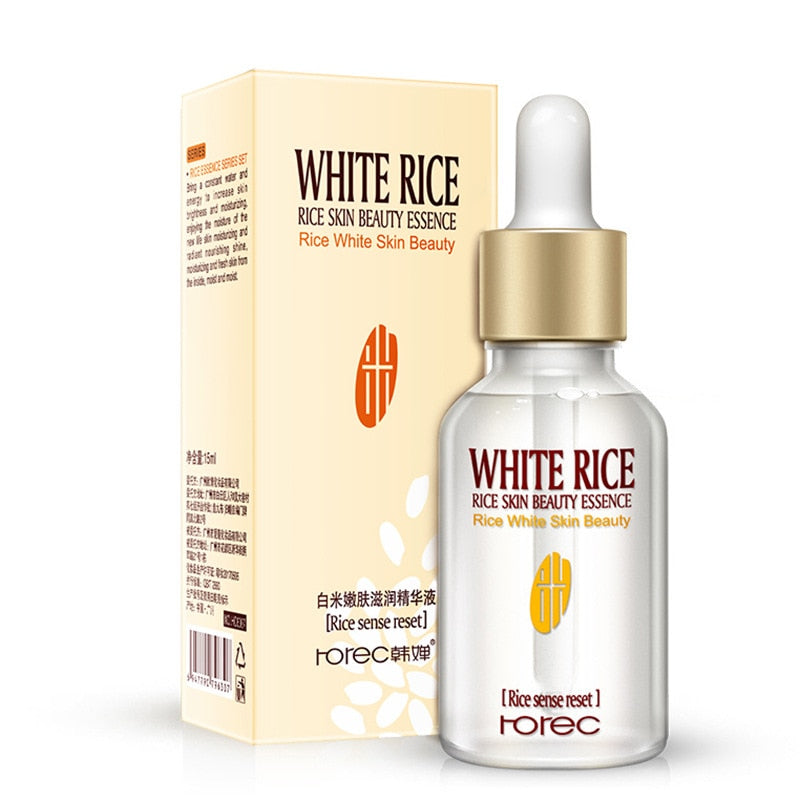 White Rice Whitening Face Serum Shrink Pore Acne Treatment Moisturizing Nourishing Liquid Essence Facial Skin Care Serum 15ml - Executive-Skincare