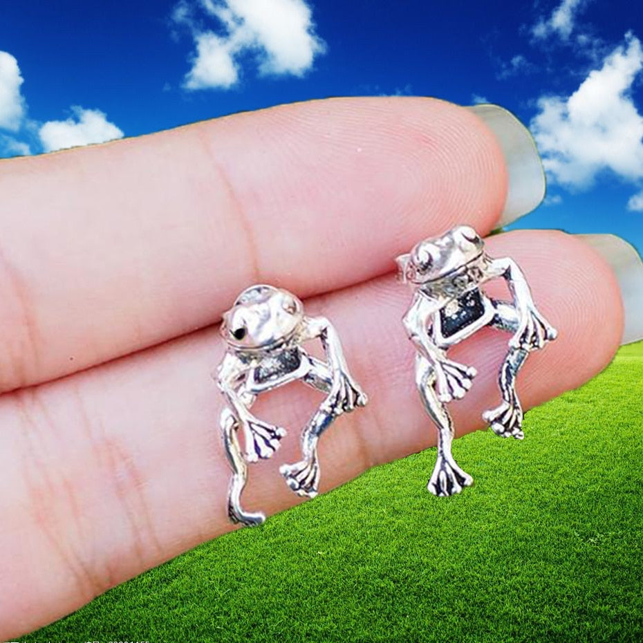 Cute Frog Earrings 2021 Trend Funny Animal Earrings for Women Girls Stud Earrings Statement Earring  Ear Piercing Jewelry Gifts - Executive-Skincare