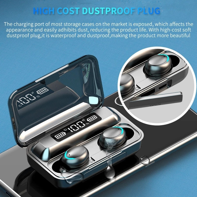 TWS Bluetooth Earphones 2200mAh Charging Box Wireless Headphone Fone Stereo Wireless Headset with Mic Sports Waterproof Earbuds - Executive-Skincare