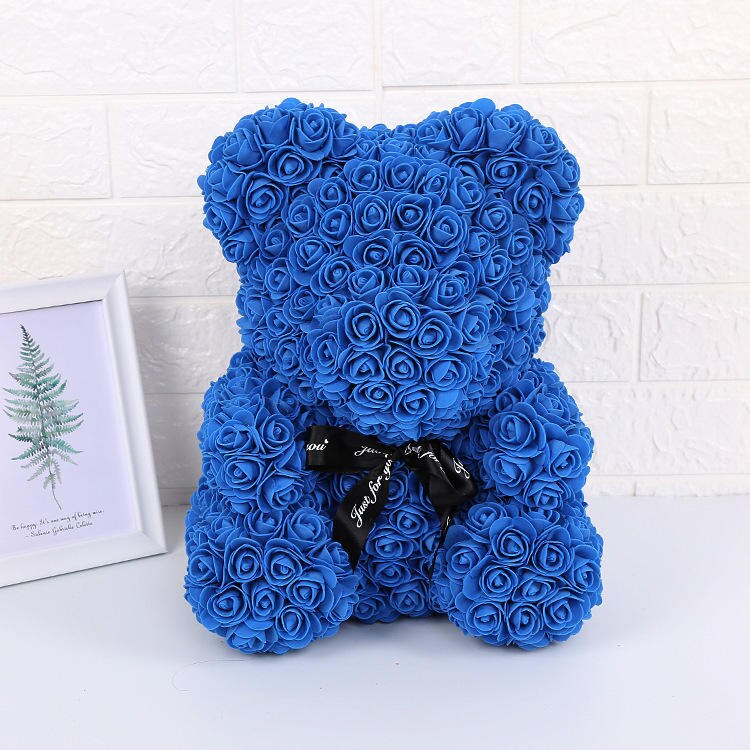 25cm Teddy Rose Bear Artificial Rose Flowers For Girlfriend Valentine&#39;S Day Christmas Gift Rose Of Bear Birthday Wedding Present - Executive-Skincare