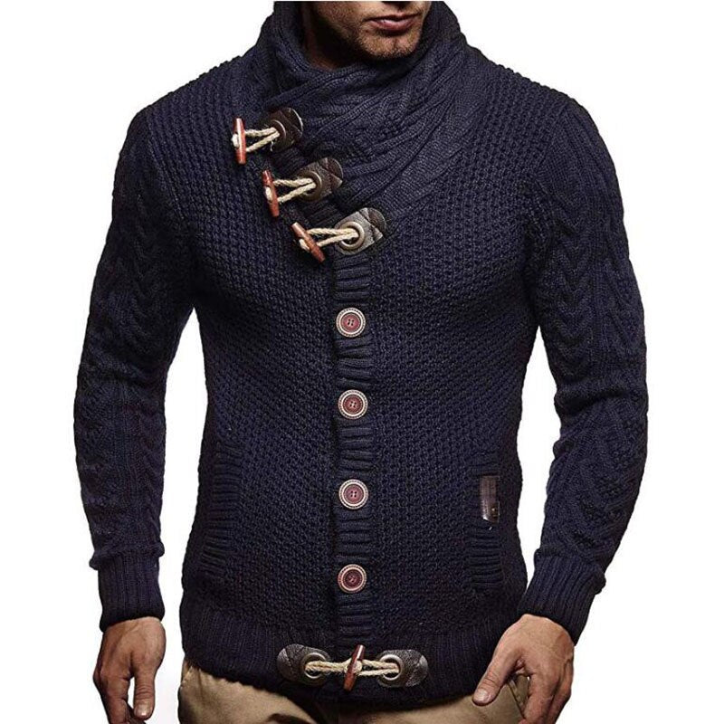 Autumn Winter Man Sweaters Streetwear Clothes Turtleneck Sweater Men Long Sleeve Knitted Pullovers Soft Warm Basic Sweater Male - Executive-Skincare