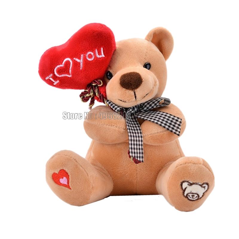 Cute Teddy Love Heart Heart-shaped Bear Plush Doll Scarf Stuffed Animals Kawaii Room Decor Valentine Gifts Toy - Executive-Skincare