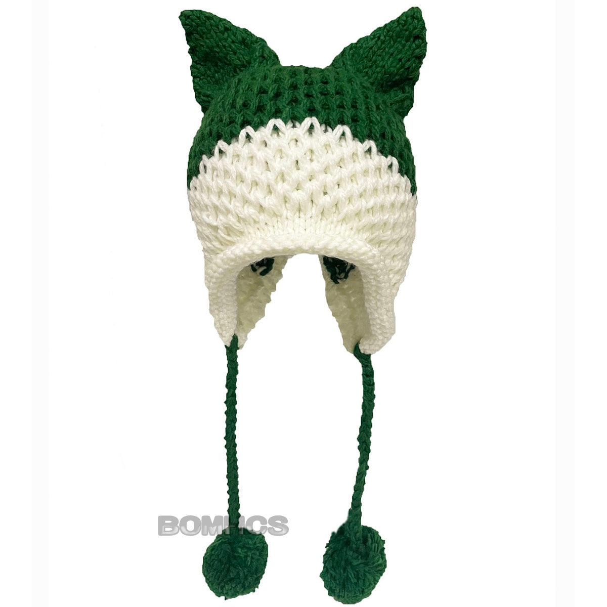 BomHCS Cute Fox Ears Beanie Winter Warm 100% Handmade Knit Hat - Executive-Skincare