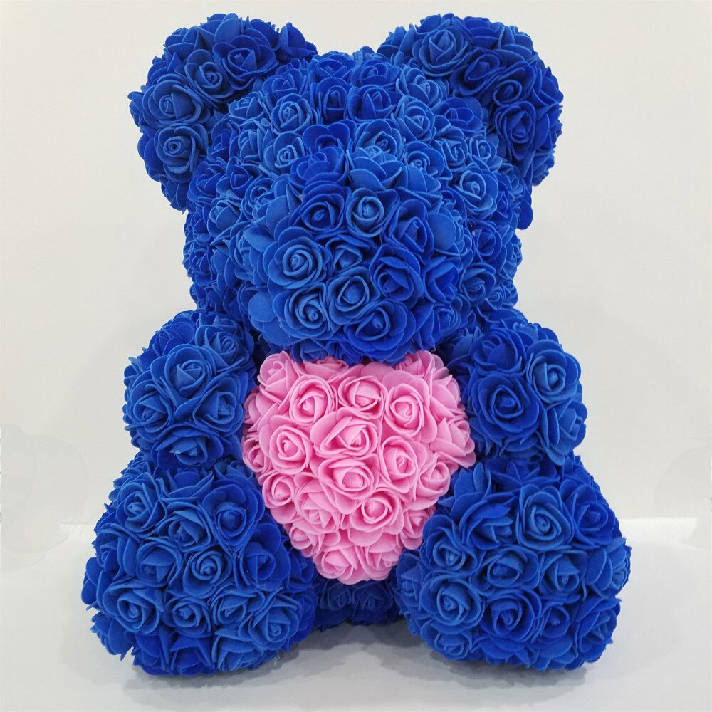 25cm Teddy Rose Bear Artificial Rose Flowers For Girlfriend Valentine&#39;S Day Christmas Gift Rose Of Bear Birthday Wedding Present - Executive-Skincare