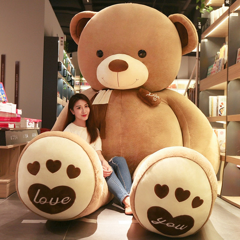 80-200cm Giant Teddy Skin Plush Toy Soft Big Animal Love Scarf Bear Empty Baby Cushion Pillow Kids Doll Children Girl Gifts - Executive-Skincare