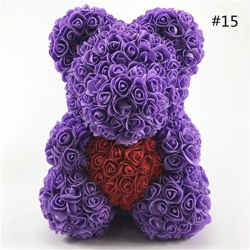 25cm Rose Bear Girlfriend Anniversary Christmas Valentine&#39;s Day Gift Birthday Present For Wedding PartyArtificial Flowers - Executive-Skincare