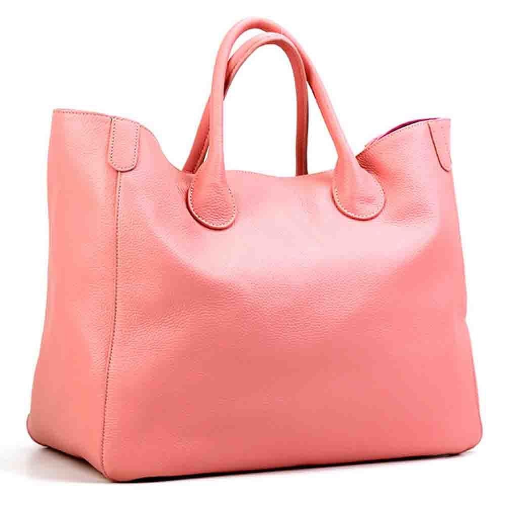 Roomy Women Bag Genuine Leather Handbag Luxury Cowhide Casual Tote Thick Real Natural Leather Bucket Shopper Daily Bag Big Purse - Executive-Skincare