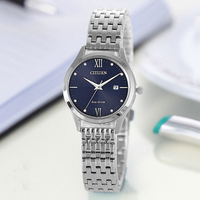 Original CITIZEN EW2530-87A Solar Energy Watch Female Stainless Steel Waterproof Watch Girlfriend Holiday Gift Mechanical Watch - Executive-Skincare