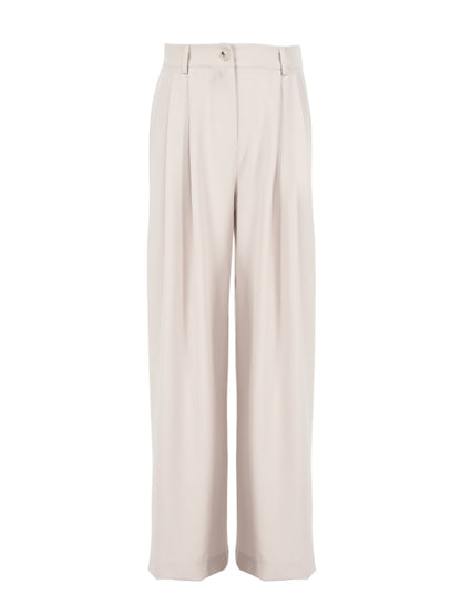 Mnealways18 Classic Wide Pants Floor-Length Pleated Loose Women Trousers Spring Wide Leg Pants Vintage Female Palazzo Pants 2022 - Executive-Skincare