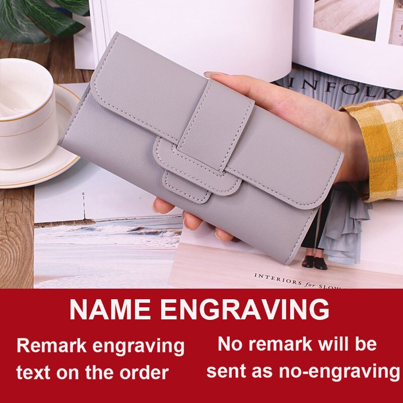 2022 Long Women Wallets Free Name Customized Lady’s New Fashion Quality PU Female Wallet Photo Holder Card Holder Women&#39;s Purse - Executive-Skincare