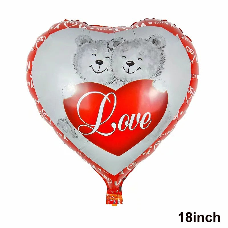 Valentine Day Balloons Huge Love-Bear Balloon 40inch Rose Gold Heart Shaped Balloons for Girl Birthday Party Wedding Decorations - Executive-Skincare