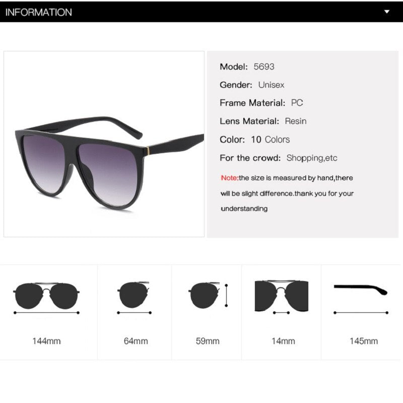 2022 Square Sunglasses Woman Vintage Retro Flat Top Thin Shadow Sun Glasses Square Pilot Luxury Designer Large Black ShadesGafas - Executive-Skincare