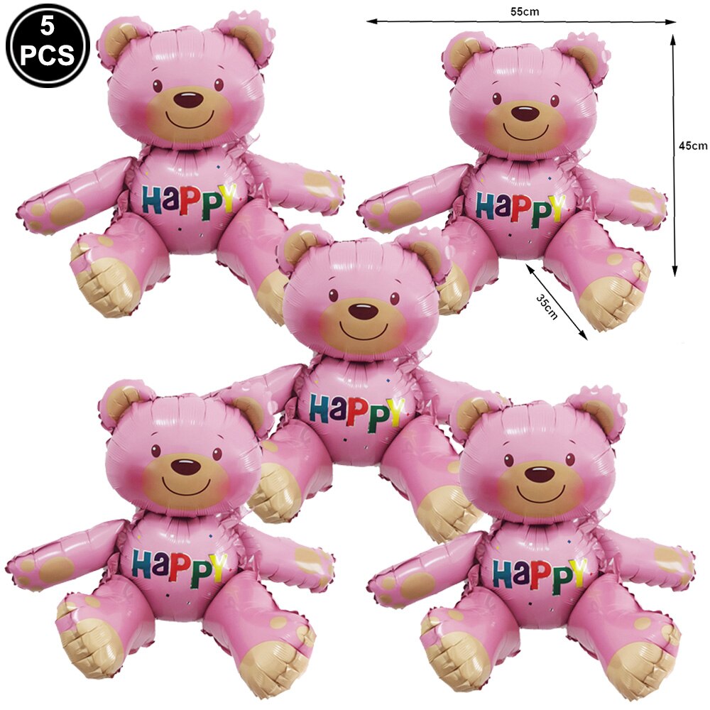 5pcs Love Bear Balloon include Big Bear Balloon and Mini Bear Balloon Birthday Valentines Party Wedding Decoration Bear Balloon - Executive-Skincare