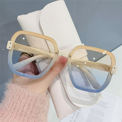 Classic Vintage Square Sunglasses Woman Gradient Mirror Frameless Sun Glasses Female Retro Fashion Rimless Oculos De Sol - Executive-Skincare