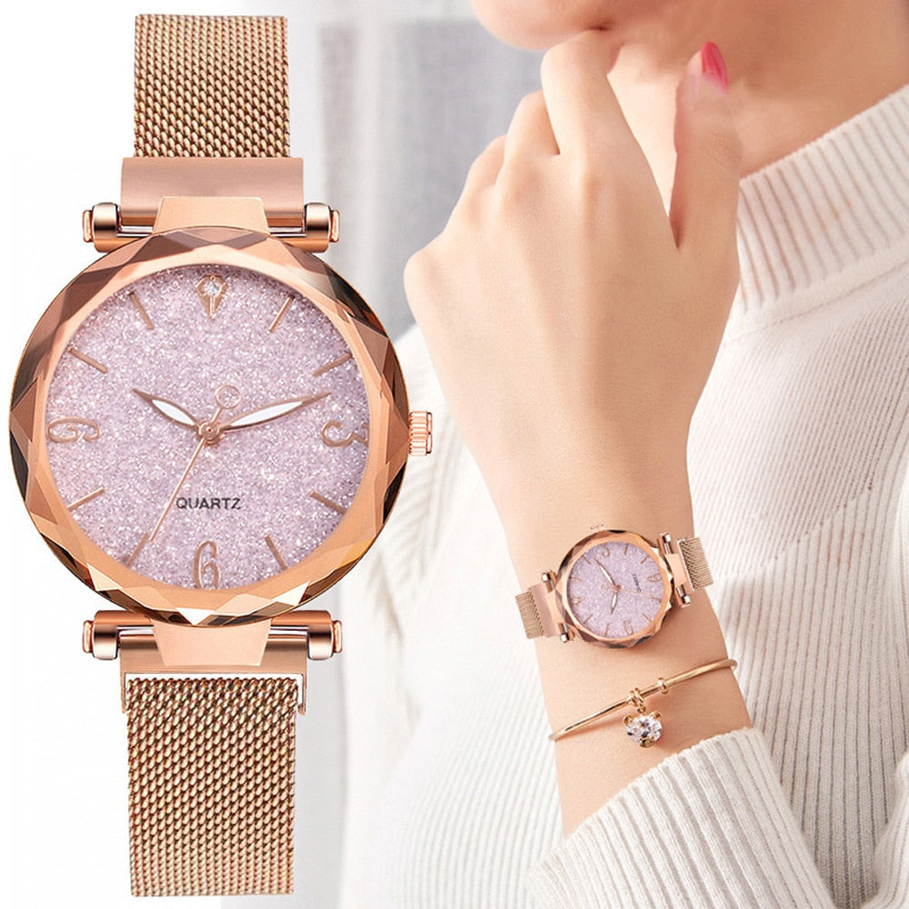 Women&#39;s Watch Fashion Frosted Belt Color Foundation Diamond Watch Plate Stone Elite Women&#39;s Watch - Executive-Skincare