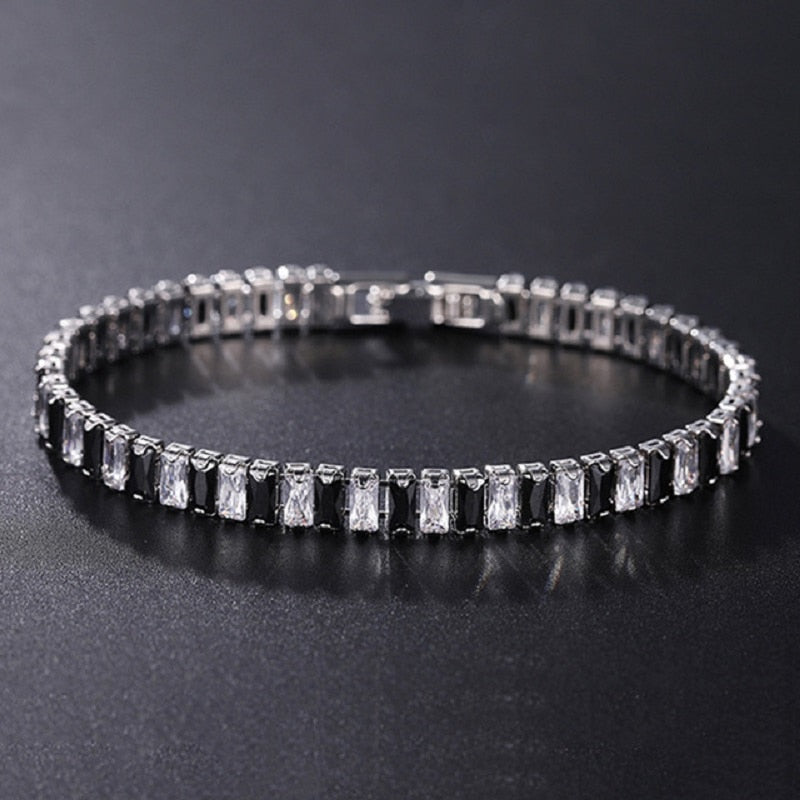 4mm Cubic Zirconia Green Tennis Bracelet Chain Bracelets For Women Men Gold Silver Color Hand Chain CZ Chain Homme Jewelry - Executive-Skincare