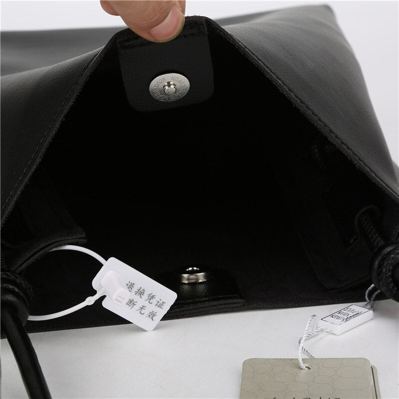 Large Capacity Bucket Bag Fashion Solid Color Ladies Shopping Bag PU Leather Shoulder Bags Purses and Handbags Bags for Women - Executive-Skincare