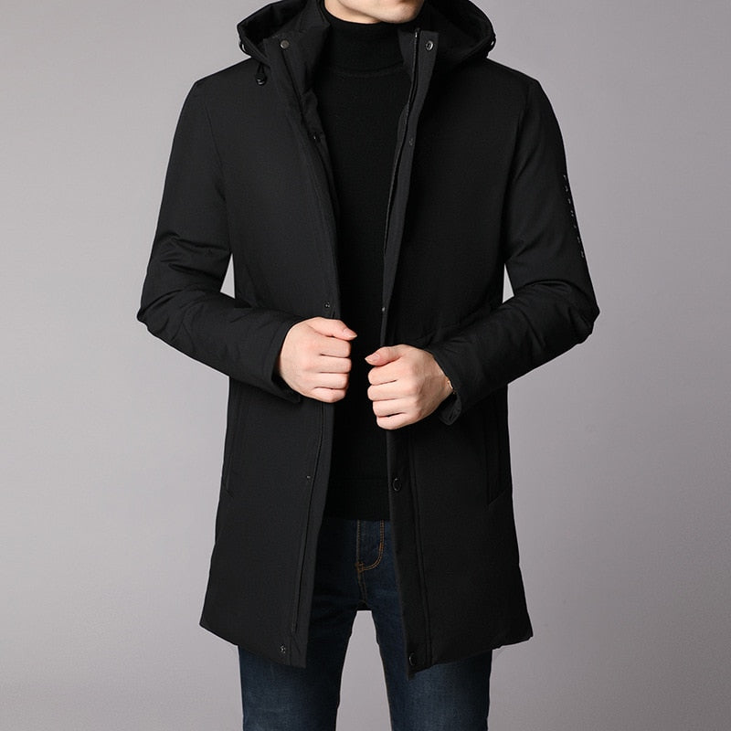 2022 New Brand Casual Fashion Hooded Men Long Parka Winter Jacket Heavy Thick Warm Outerwear Windbreaker Coats Man Clothes S-3XL - Executive-Skincare