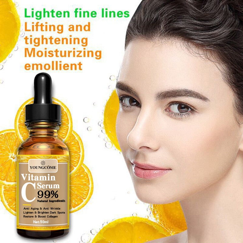 YOUNGCOME New Vitamin C Whitening Face Serum Hyaluronic Acid Facial Skin Spot Purifying Serum Dark Spot Remover Cosmetics - Executive-Skincare