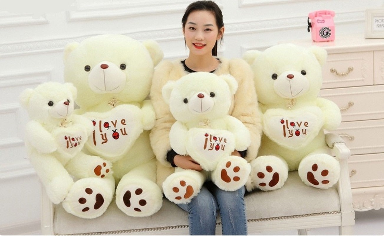 Big Size I Love You Teddy Bear Large Stuffed Plush Doll Holding LOVE Heart Plush Teddy Bear Cartoon Soft Stuffed Doll Kids Toy - Executive-Skincare