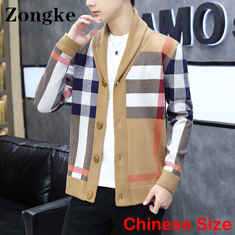 Zongke Black Cardigan Luxury Jumper Mens Sweater Clothing Cardigan Men Winter Jacket Size 2XL 2022 Autumn Winter New Arrivals - Executive-Skincare