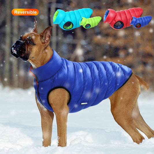 Warm Winter Dog Clothes Vest Reversible Dogs Jacket Coat 3 Layer Thick Pet Clothing Waterproof Outfit for Small Large Dogs - Executive-Skincare