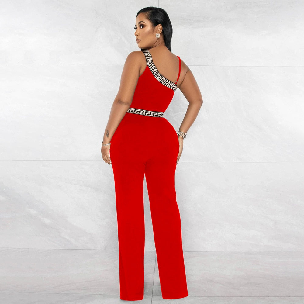 Spring Summer Fashion Jumpsuit Women&#39;s Printed Sexy V-Neck Sling High Waist Straight Pants Elegant Commuter Jumpsuit Women - Executive Quality Store